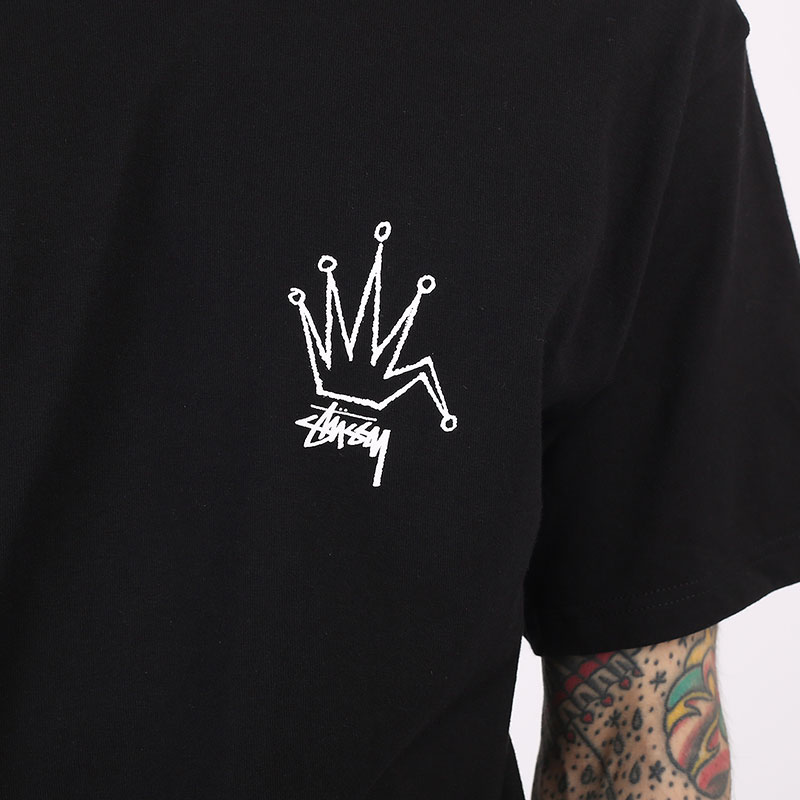 мужская черная футболка Stussy Old Crown Tee 1904510-black - цена, описание, фото 2